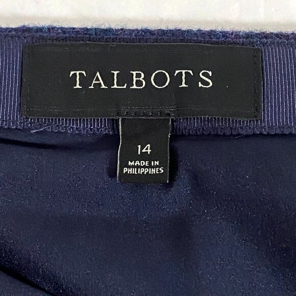 Talbots Speckle Faux Wrap Skirt Womens 14 Multicolor Ruffle Trim Woo Blend Lined - Picture 8 of 12
